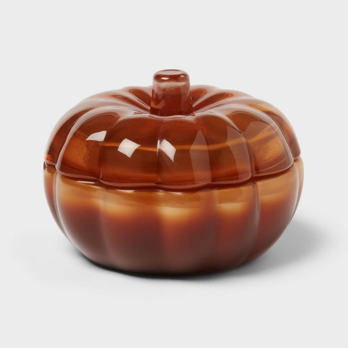 Lidded Glass Pumpkin Jar Candle