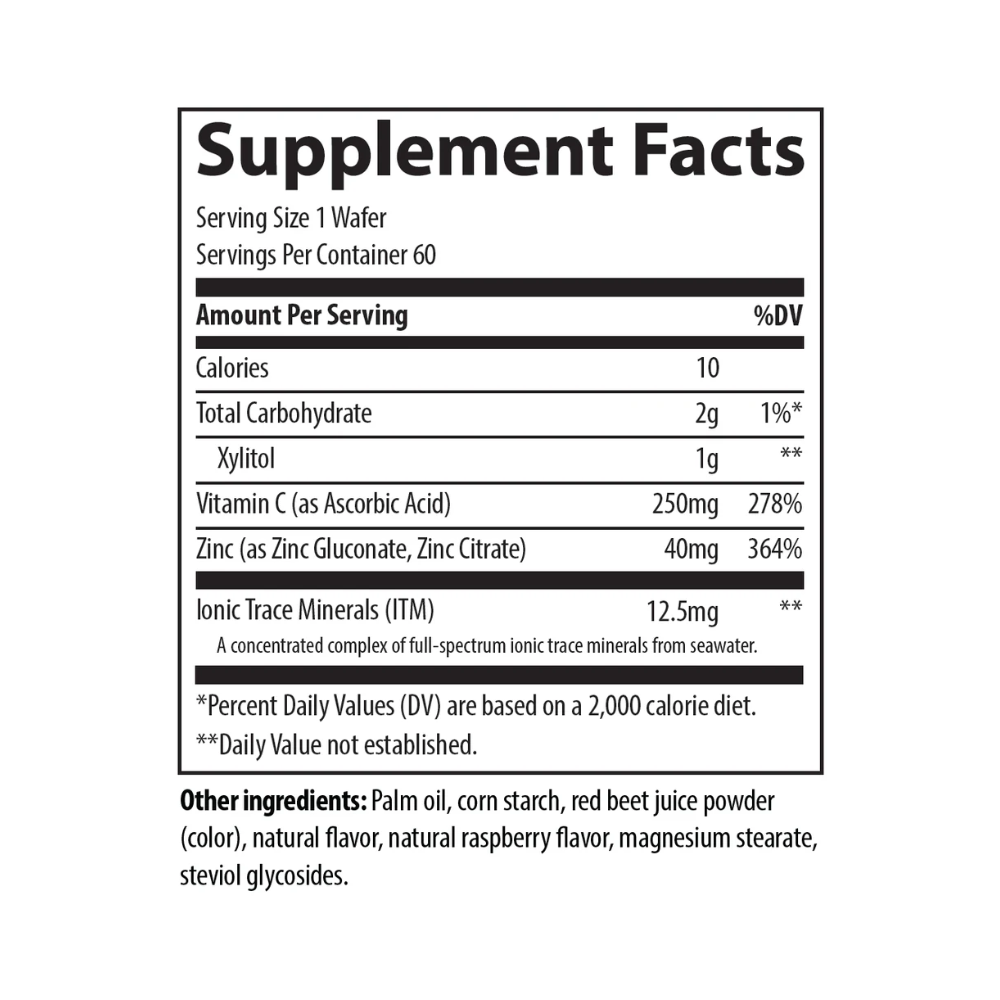 Zinc + Vitamin C Chewables-Raspberry