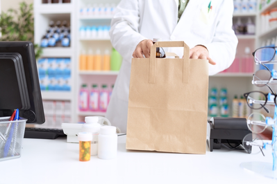 bag of medications at pharmacy